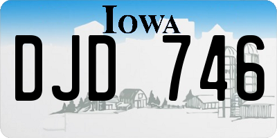 IA license plate DJD746