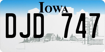 IA license plate DJD747