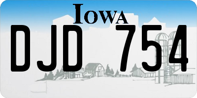 IA license plate DJD754
