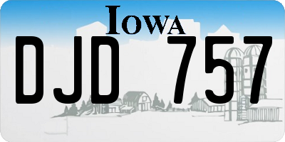 IA license plate DJD757
