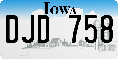 IA license plate DJD758
