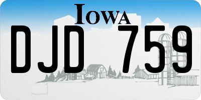 IA license plate DJD759