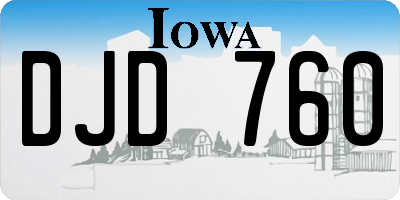 IA license plate DJD760