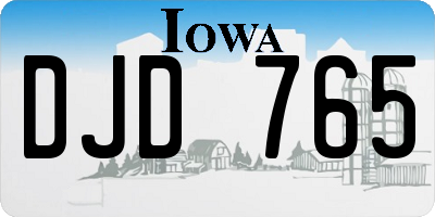 IA license plate DJD765