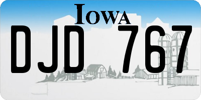 IA license plate DJD767