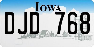 IA license plate DJD768