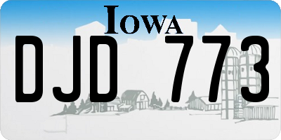 IA license plate DJD773