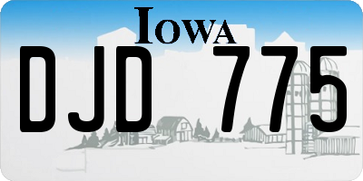 IA license plate DJD775