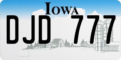 IA license plate DJD777