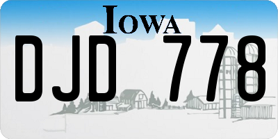 IA license plate DJD778