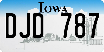 IA license plate DJD787