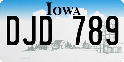 IA license plate DJD789
