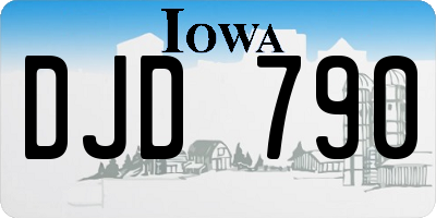 IA license plate DJD790