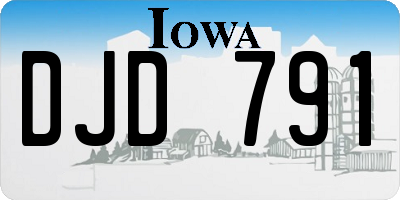IA license plate DJD791
