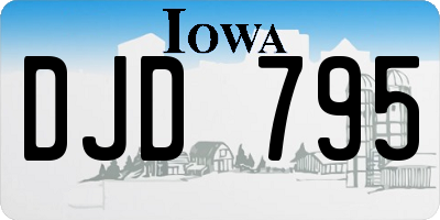 IA license plate DJD795