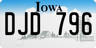 IA license plate DJD796