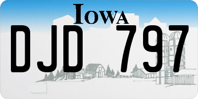 IA license plate DJD797