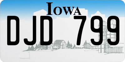 IA license plate DJD799