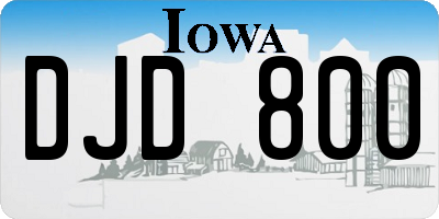 IA license plate DJD800