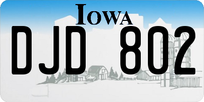 IA license plate DJD802
