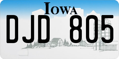 IA license plate DJD805