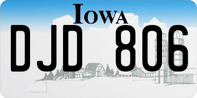 IA license plate DJD806