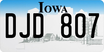 IA license plate DJD807