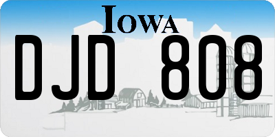IA license plate DJD808