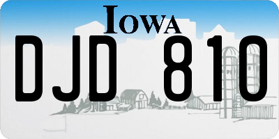IA license plate DJD810