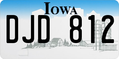 IA license plate DJD812