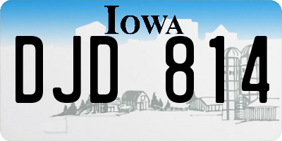 IA license plate DJD814