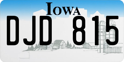 IA license plate DJD815