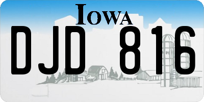 IA license plate DJD816