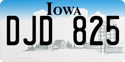 IA license plate DJD825