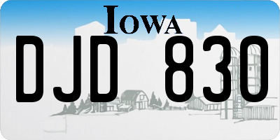 IA license plate DJD830