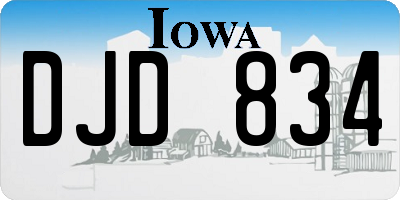 IA license plate DJD834