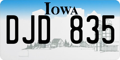 IA license plate DJD835
