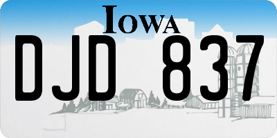IA license plate DJD837