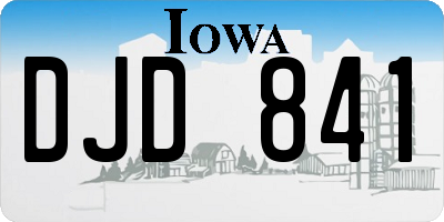 IA license plate DJD841