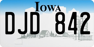 IA license plate DJD842