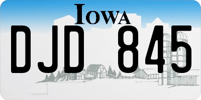 IA license plate DJD845
