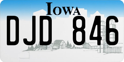IA license plate DJD846