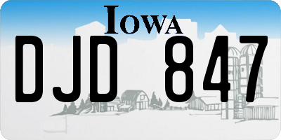 IA license plate DJD847