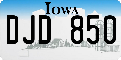 IA license plate DJD850