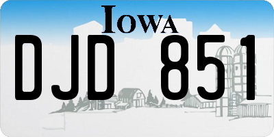 IA license plate DJD851
