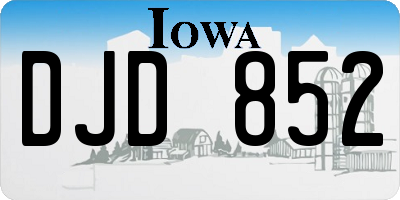 IA license plate DJD852