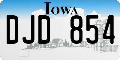 IA license plate DJD854