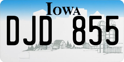 IA license plate DJD855