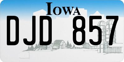 IA license plate DJD857