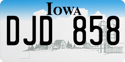 IA license plate DJD858
